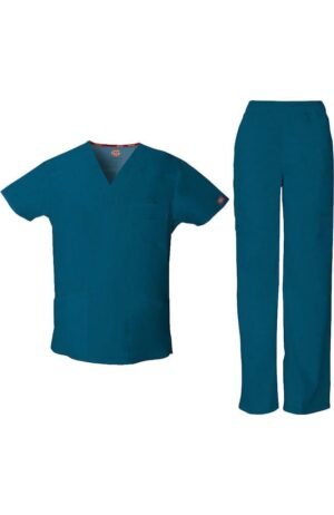 1_di-9set---_650 Conjunto médico para hombre EDS Signature - DICKES: camiseta con cuello en V y pantalón Cargo