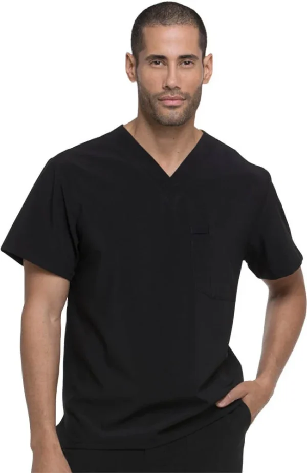 Conjunto médico Dickes para hombre: blusa lisa cuello en V y pantalón cargo con cordón