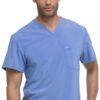 Conjunto médico Dickes para hombre: blusa lisa cuello en V y pantalón cargo con cordón