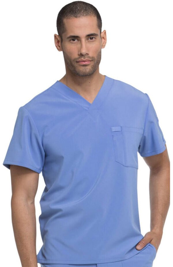 Conjunto médico Dickes para hombre: blusa lisa cuello en V y pantalón cargo con cordón