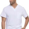 Conjunto médico Dickes para hombre: blusa lisa cuello en V y pantalón cargo con cordón