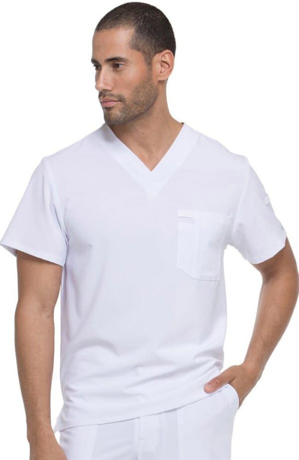 Conjunto médico Dickes para hombre: blusa lisa cuello en V y pantalón cargo con cordón