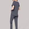 Conjunto médico para mujer: Top con escote en V y pantalón recto con cordón ajustable