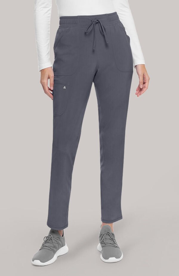 Conjunto médico para mujer: Top con escote en V y pantalón recto con cordón ajustable